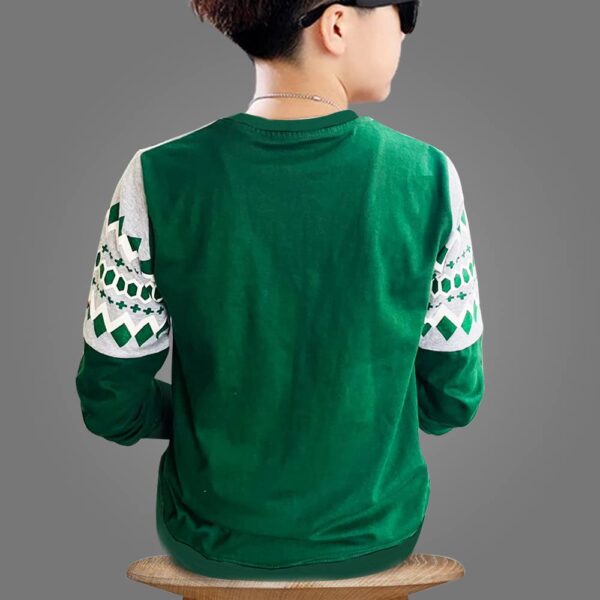 Viitor Boys Cotton Graphic Print Full Sleeve T-Shirt (Green, 9-10 Years) - Image 2