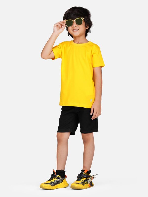 Original Branded Round Neck Boys Kids T-Shirt Half Sleeves. 100% Cotton Rich Ultra Soft Fabric. Comfortable Stylish Durable Plain Solid Color (in, Age, 5 Years, 6 Years, Regular, Yellow) - Image 4