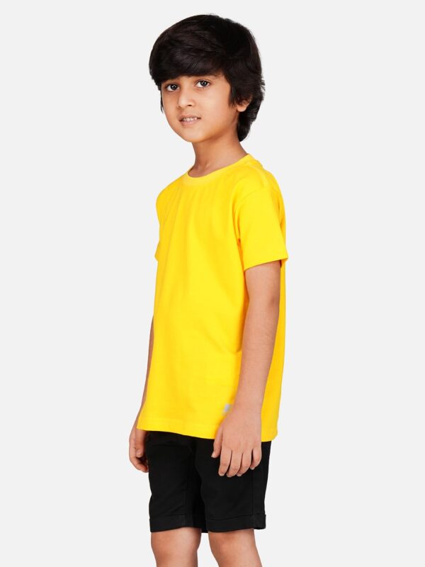 Original Branded Round Neck Boys Kids T-Shirt Half Sleeves. 100% Cotton Rich Ultra Soft Fabric. Comfortable Stylish Durable Plain Solid Color (in, Age, 5 Years, 6 Years, Regular, Yellow) - Image 3