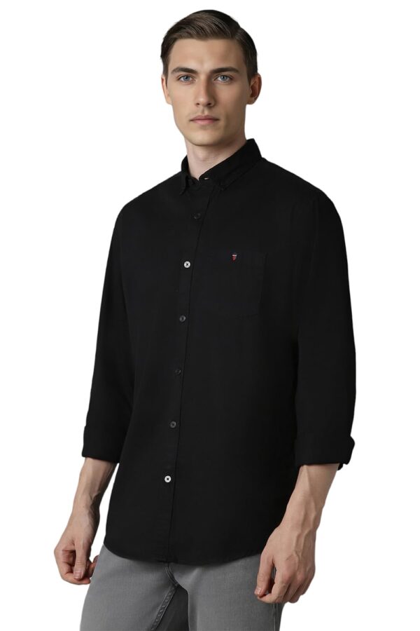 Louis Philippe Men's Slim Fit Shirt (LRSFNSLPT85910_Black - Image 5