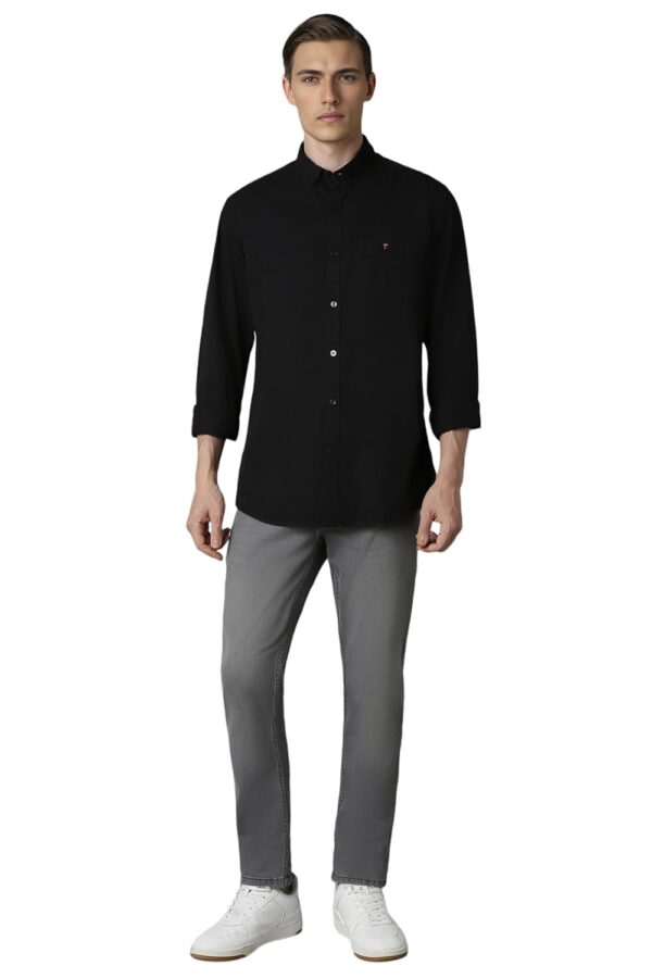 Louis Philippe Men's Slim Fit Shirt (LRSFNSLPT85910_Black - Image 2