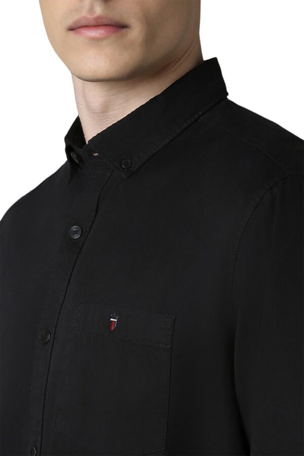 Louis Philippe Men's Slim Fit Shirt (LRSFNSLPT85910_Black - Image 3