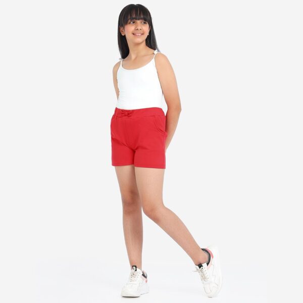 BONKIDS Girl's Chino Shorts (BON9523_Red - Image 2