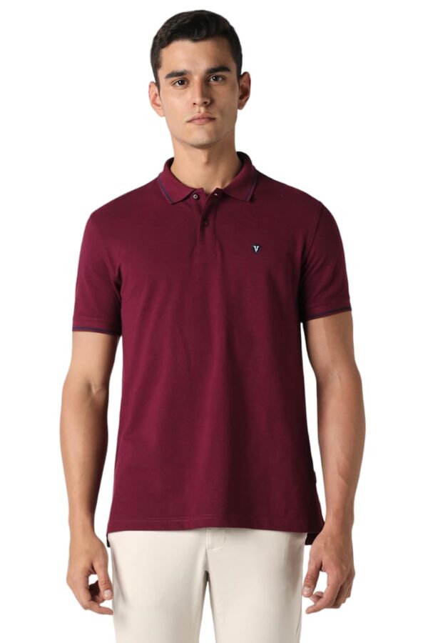 Van Heusen Men's Regular Fit Polo T-Shirt (VSKP517S011406_Light Purple XL)