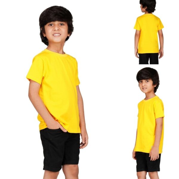 Original Branded Round Neck Boys Kids T-Shirt Half Sleeves. 100% Cotton Rich Ultra Soft Fabric. Comfortable Stylish Durable Plain Solid Color (in, Age, 5 Years, 6 Years, Regular, Yellow) - Image 7