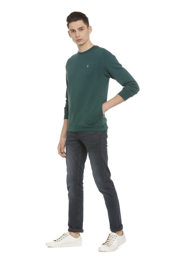 Allen Solly Men'S Cotton Round Neck Regular Fit Sweatshirt (Asstorgpg90892Xl_Pine Green 19-5414Tcx_Pine Green_Xl) - Image 3