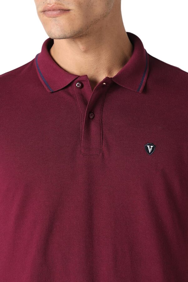 Van Heusen Men's Regular Fit Polo T-Shirt (VSKP517S011406_Light Purple XL) - Image 2