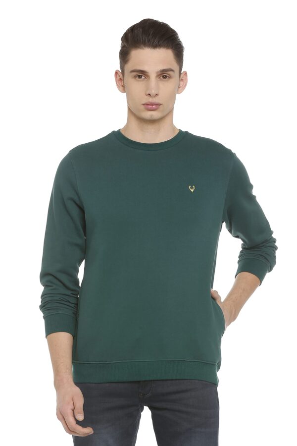 Allen Solly Men'S Cotton Round Neck Regular Fit Sweatshirt (Asstorgpg90892Xl_Pine Green 19-5414Tcx_Pine Green_Xl)