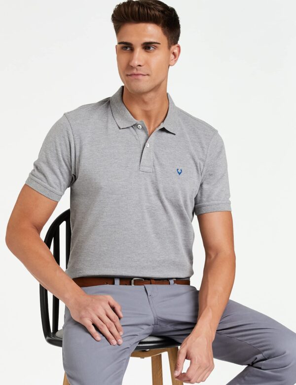 Allen Solly Men Grey Melange Regular Fit Polo(AMKP317G04246_Grey Melange_L) - Image 5