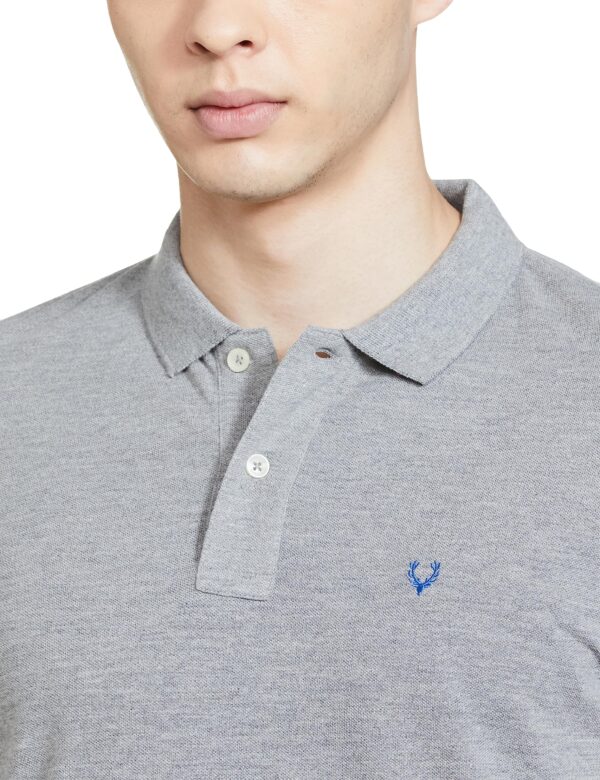 Allen Solly Men Grey Melange Regular Fit Polo(AMKP317G04246_Grey Melange_L) - Image 4