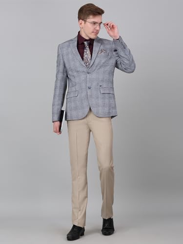 Men’s Blue Checkered Blazer – Full Sleeve Formal Jacket with Notch Lapel - Image 5