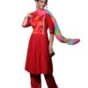 Women’s Ethnic Outfit – Pure Cotton Kurta with Matching Dupatta, Red