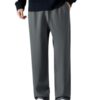 Men's Loose Fit Trackpants – Solid Dark Grey, Mid-Rise, Regular Fit
