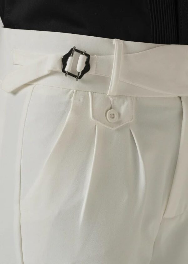Men's Gurkha Pants, Classic Military Style, Casual Trousers (in, Numeric, 32, Regular, White) - Image 2