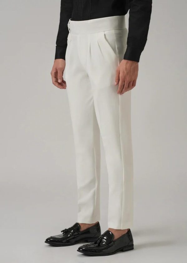 Men's Gurkha Pants, Classic Military Style, Casual Trousers (in, Numeric, 32, Regular, White) - Image 4