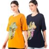 Women's Printed Oversized T-Shirts – Drop Shoulder, Half Sleeve, Loose Fit, Casual Top for Women & Girls