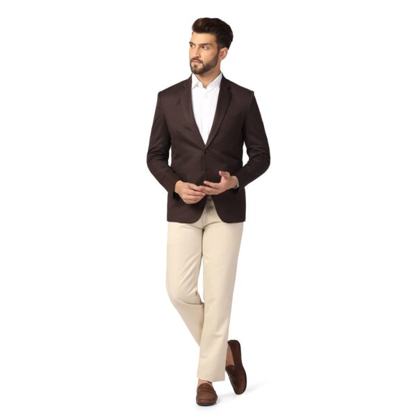 TAHVO Mens Cotton Blend Slim Fit Blazer(Brown, 36) - Image 3