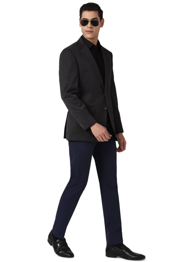 Peter England Men's Regular Blazer (Pebzotlby15203_Charcoal_40, Formal Blazer) - Image 2