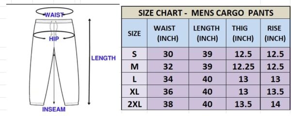 Lymio Cargo Pants for Men|| Cotton Cargo Pants for Men (Cargo-26-Black-3XL) - Image 2