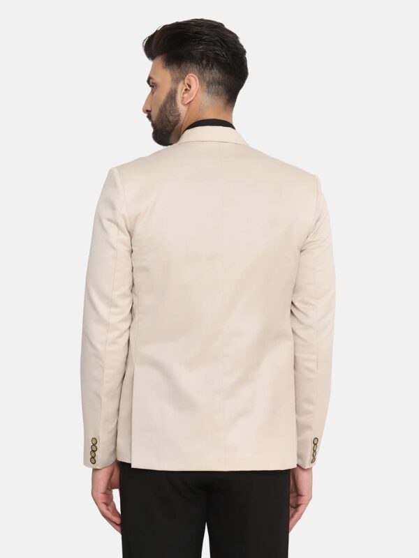 TAHVO Men's Single Breasted Regular Fit Blazer for Occasion, Weddings, Party (Beige, 42) - Image 7