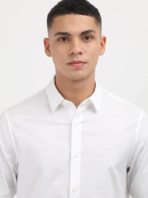 Calvin Klein Jeans Men's Slim Fit Shirt (J327436YAF White - Image 5
