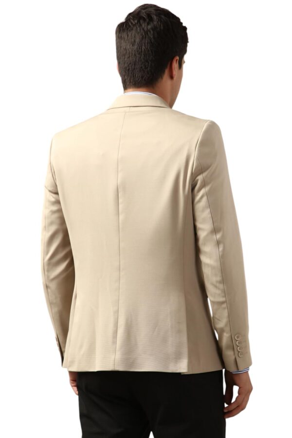 Peter England Men's Classic Blazer (PIBZWNSP159588_Beige - Image 4
