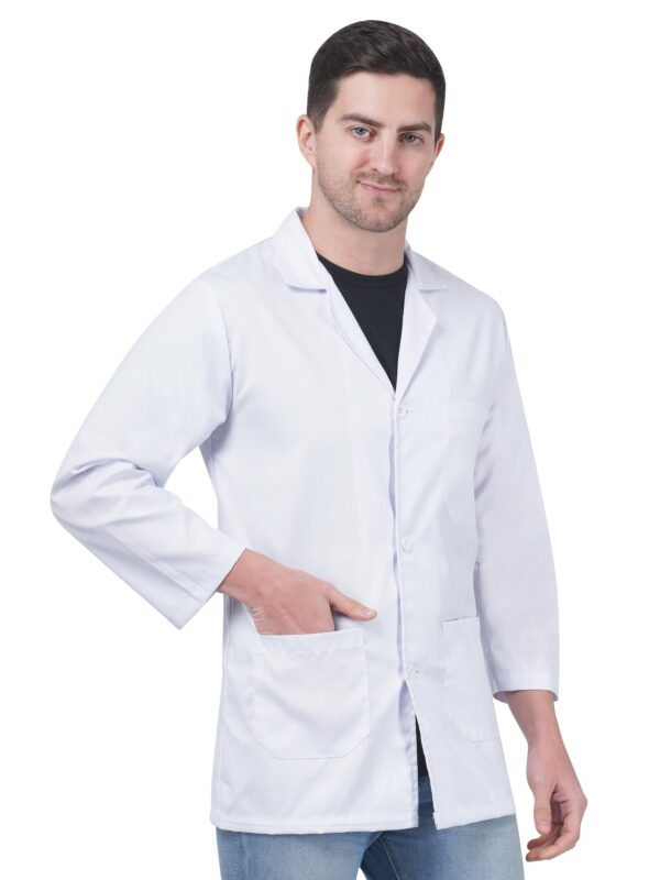 Full short lab coat | Unisex | 3 Pocket | 100% Terri cotton fabric | Perfect Fit | Anti Wrinkle | Lightweight | Durable (3XL) - Image 4