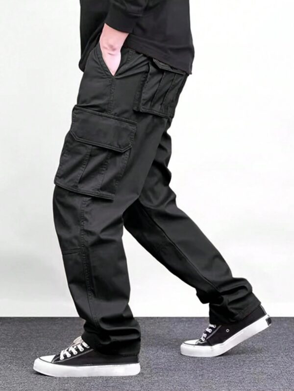 Lymio Reguler Fit Cotton Cargo Pants for Men (Cargo-47-Black-XL) - Image 4