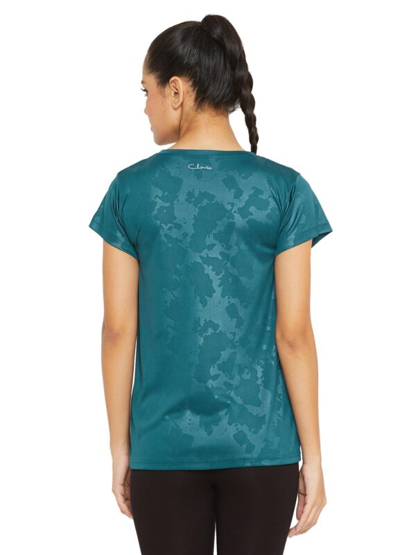 Clovia Women's Polyester Activewear Short Sleeve Sports T-Shirt (AT0124G08_Blue_XL) - Image 6