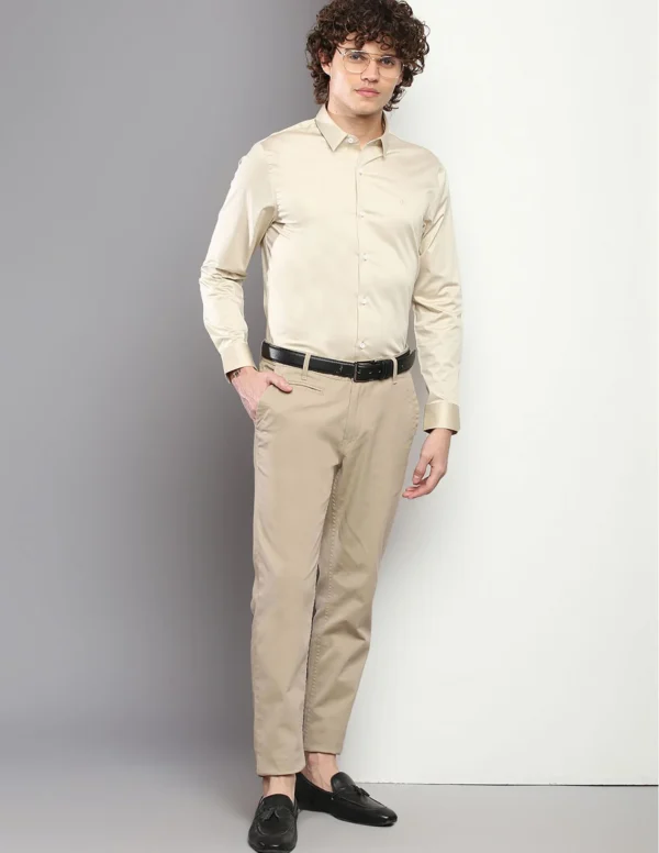 Calvin Klein Jeans Department1070 Solid Slim Fit Shirt (J319744ACI_Classic Beige S) - Image 6