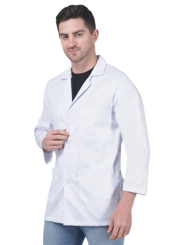 Full short lab coat | Unisex | 3 Pocket | 100% Terri cotton fabric | Perfect Fit | Anti Wrinkle | Lightweight | Durable (3XL) - Image 5