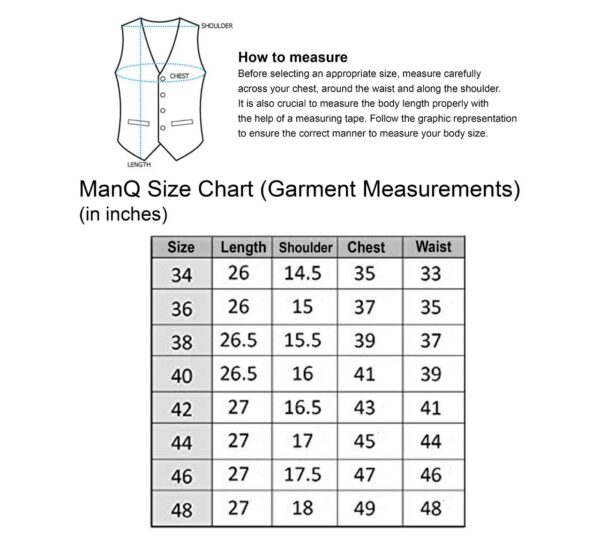 MANQ Men's Single Breast Three Button Slim Fit Formal/Party Waist Coat Green - Image 2