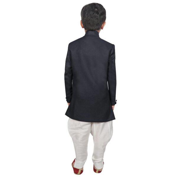 SG YUVRAJ Kid's Polyester Solid Indo Western Sherwani Set For Boys (UP-G-170-NAVY-9), 9-10 Years - Image 7