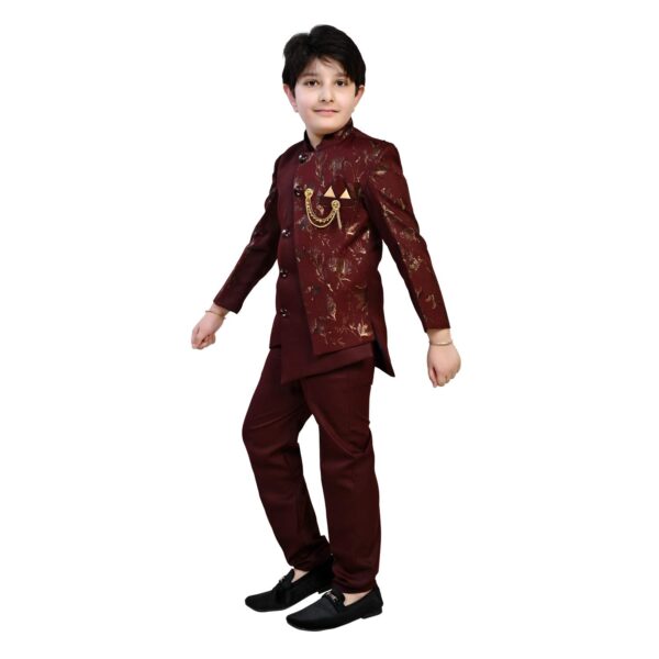 ZOLARIO Sherwani for Kids Boys, Ideal for Birthday, Marriage, Diwali and Other Functions. 3-4 years, Red color - Image 4