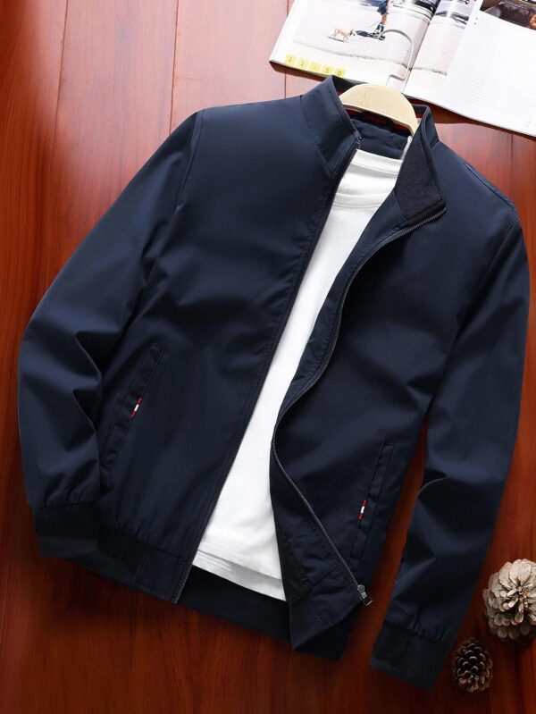 TAGAS Men's Polyester Standard Length Bomber Jacket (Mj-9015-Navy-Medium_Navy) - Image 6