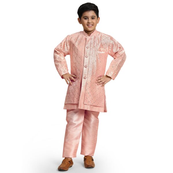 Pro-Ethic Developer Kids Indo-Western set for boys Wedding festive Outfit Sherwani Kids Traditional Outfit for Baby Boys (S-259) (5-6 Years, Pink)