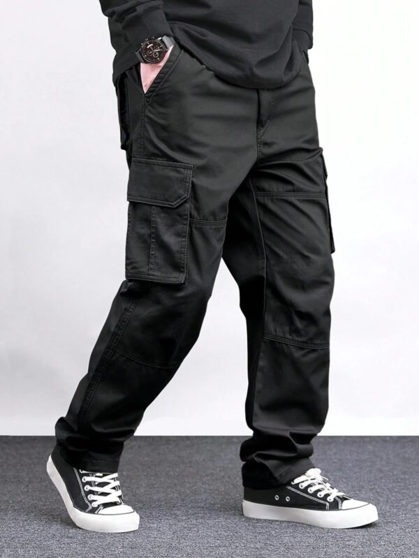 Lymio Reguler Fit Cotton Cargo Pants for Men (Cargo-47-Black-XL) - Image 2