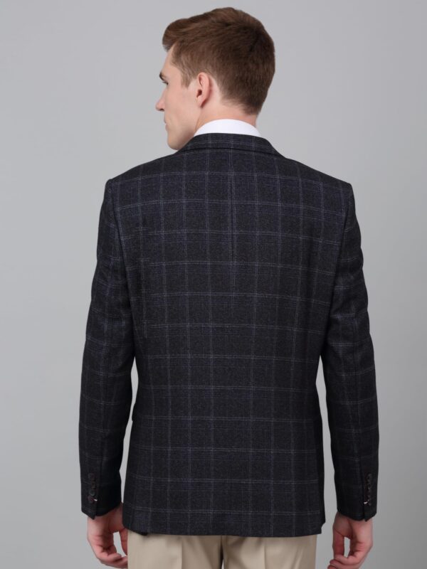 Cantabil Checkered Charcoal Full Sleeves Notch Lapel Formal Blazer for Men | Formal Blazer for Men | Men Blazer for Formal (MBZF00129_Charcoal_40) - Image 6
