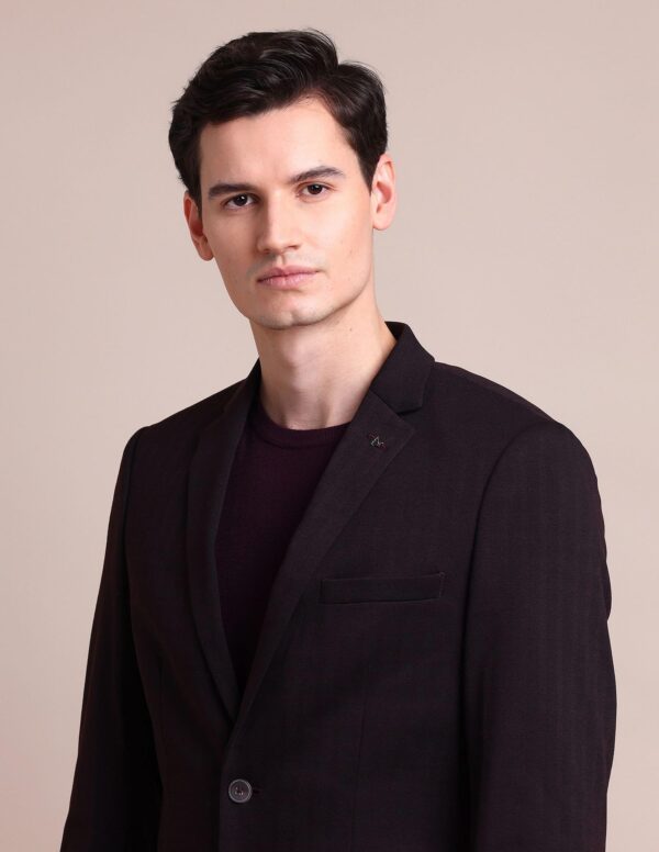 Arrow Men's Classic Casual Blazer (ARADOBZ0018_Maroon - Image 3
