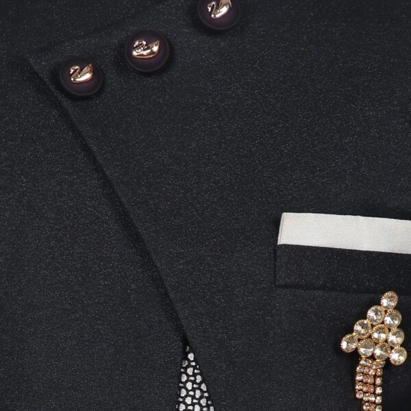 SG YUVRAJ Kid's Polyester Solid Indo Western Sherwani Set For Boys (UP-G-170-NAVY-9), 9-10 Years - Image 3