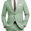 Men’s Slim Fit 2-Piece Suit – 1 Button Solid Jacket & Pants Set for Wedding, Prom & Formal Events
