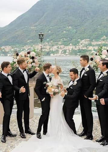 Men’s Slim Fit 2-Piece Suit – 1 Button Solid Jacket & Pants Set for Wedding, Prom & Formal Events - Image 3