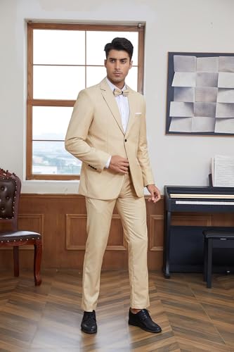 Men’s Slim Fit 2-Piece Suit – 1 Button Solid Jacket & Pants Set for Wedding, Prom & Formal Events - Image 8