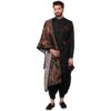 Men’s Black Indo-Western Sherwani – Silk Blend, Regular Fit