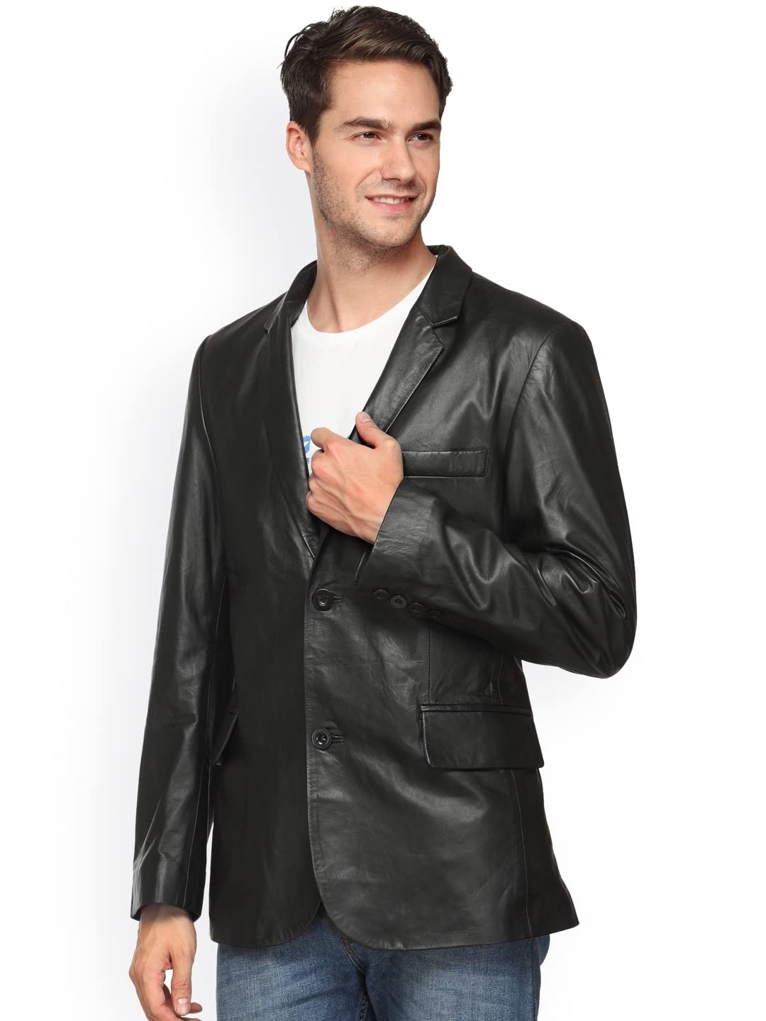 Men’s Genuine Leather Jacket – Classic Biker Style, Slim Fit Real Leather with Zipper Closure & Comfortable Lining – Casual & Motorcycle Wear