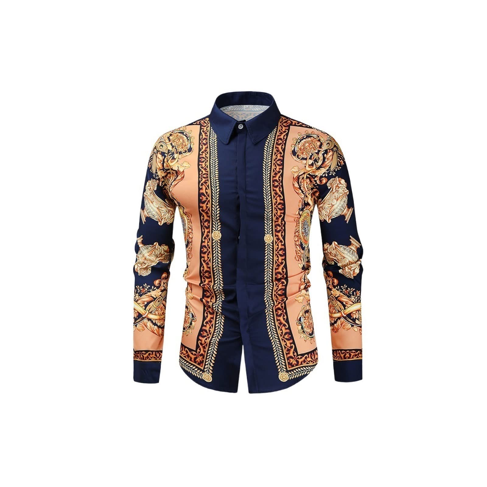 Men’s Slim Fit Printed Shirt – Long Sleeve Party Wear & Casual Streetwear