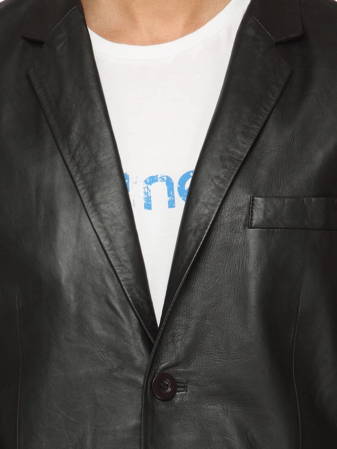 Men’s Genuine Leather Jacket – Classic Biker Style, Slim Fit Real Leather with Zipper Closure & Comfortable Lining – Casual & Motorcycle Wear - Image 3