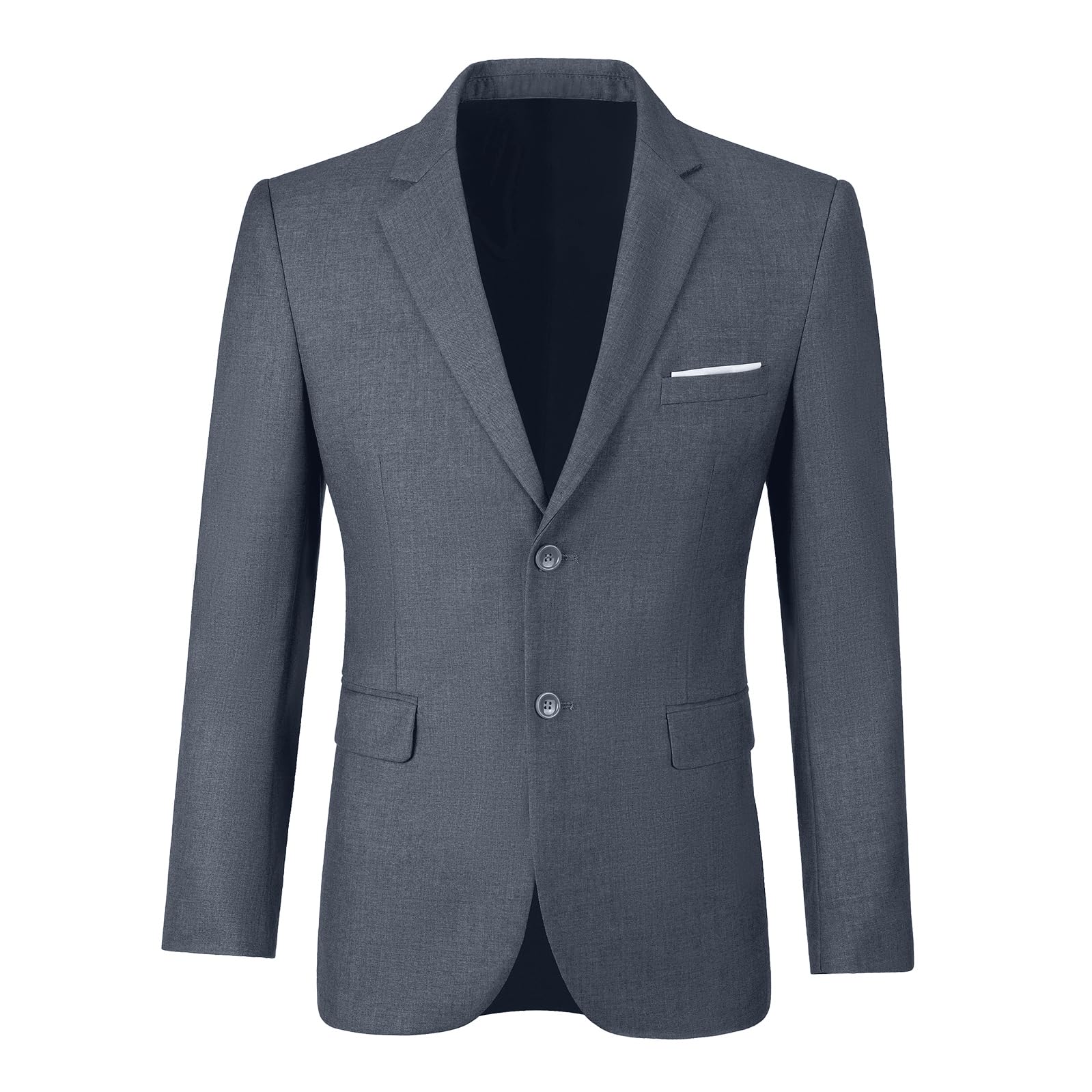 Mens 2 Piece Suit Slim Fit Business Wedding Party Tuxedo Dress Suits for Men Jacket and Pants Set, Dark Gray, Medium - Image 3