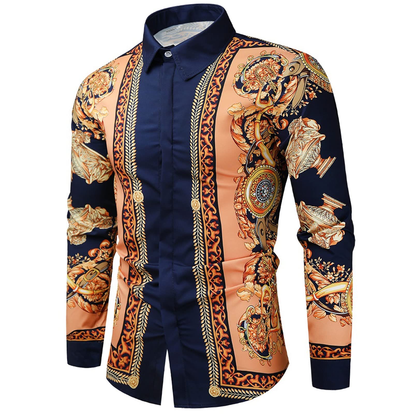 Men’s Slim Fit Printed Shirt – Long Sleeve Party Wear & Casual Streetwear - Image 5