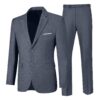 Mens 2 Piece Suit Slim Fit Business Wedding Party Tuxedo Dress Suits for Men Jacket and Pants Set, Dark Gray, Medium